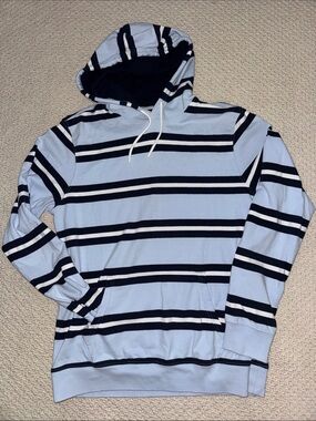 Old Navy Light Blue & Navy Striped Hoodie